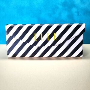 ELLE Black and White Striped Eyeglasses Case